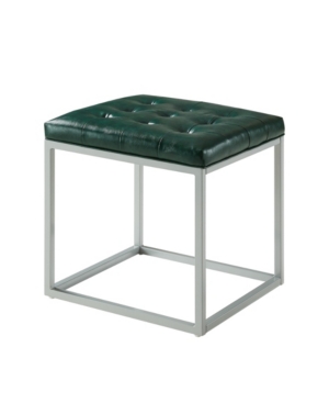 Inspired Home Newton Cube Ottoman With Metal Frame In Green