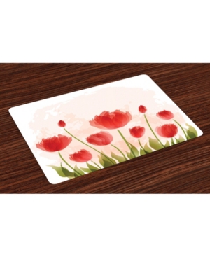 Ambesonne Floral Place Mats Set of 4