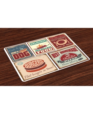 Ambesonne Retro Place Mats Set of 4