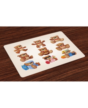 Ambesonne Cartoon Place Mats Set of 4