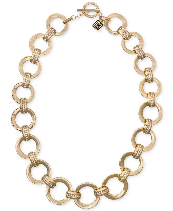 Laundry by Shelli Segal GoldTone Pavé Link 20" Collar Necklace Macy's