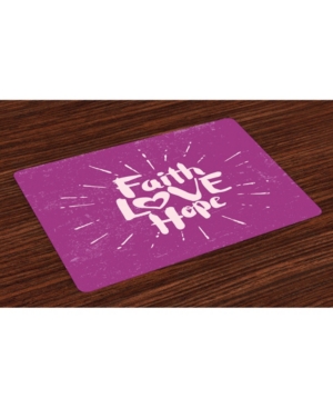 Ambesonne Hope Place Mats Set of 4