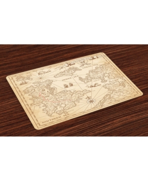 Ambesonne Map Place Mats Set of 4