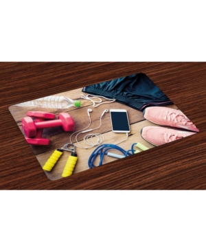 Ambesonne Fitness Place Mats Set of 4