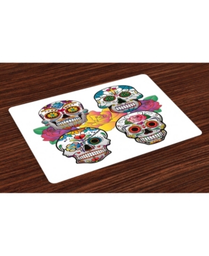 Ambesonne Sugar Skull Place Mats Set of 4