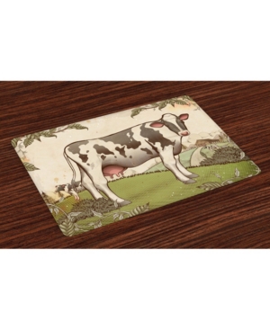 Ambesonne Farm Animal Place Mats Set of 4