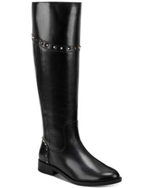 Marc Fisher Secalm Stud-trim Boots Women's Shoes In Black