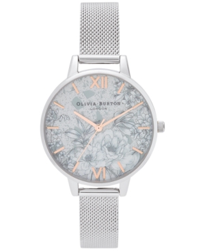 image of Olivia Burton Women-s Terrazzo Floral Stainless Steel Mesh Bracelet Watch 34mm