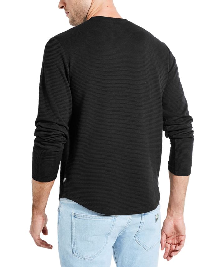 GUESS Linear Textured Pullover & Reviews - T-Shirts - Men - Macy's