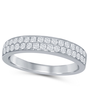 image of Diamond (3/8 ct. t.w.) Pave Two Row Band in 14K White Gold
