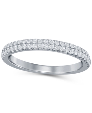 image of Diamond (1/3 ct. t.w.) French Pave Two Row Band in 14K White Gold