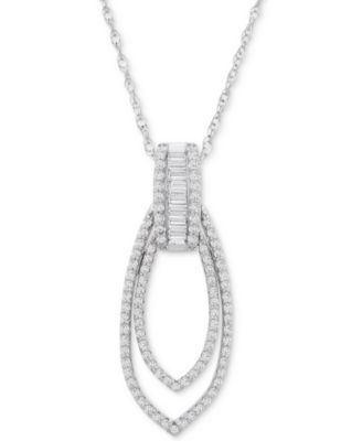 Wrapped in Love - Diamond Drop 18" Pendant Necklace (1/2 ct. t.w.) in 14k White Gold