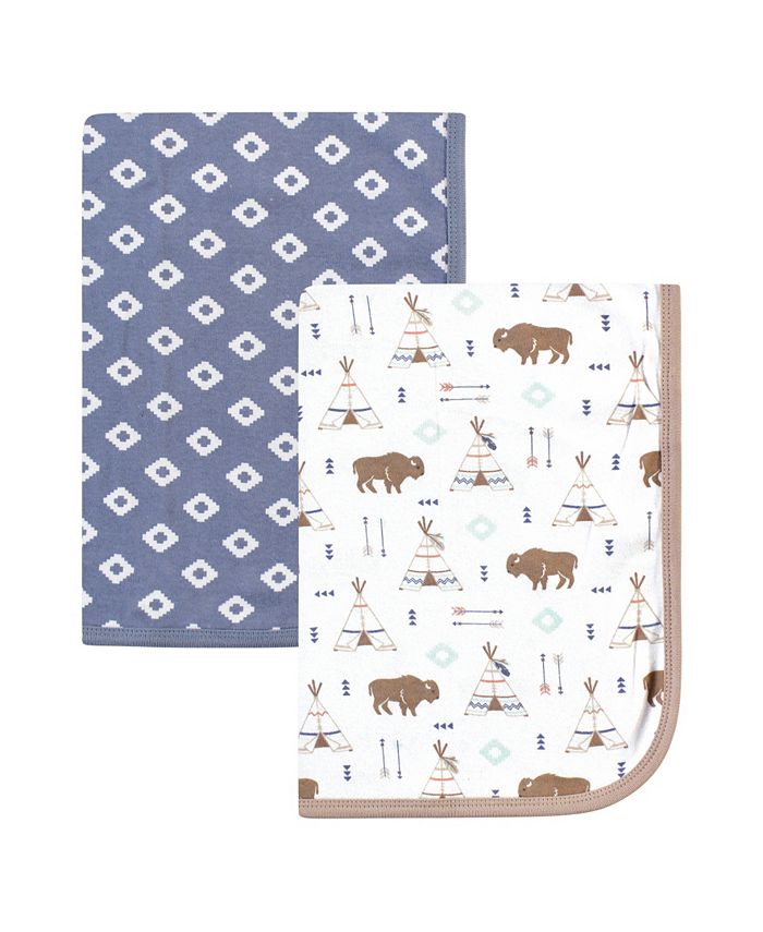 Hudson Baby Interlock Cotton Swaddle Blanket, 2 pack Macy's