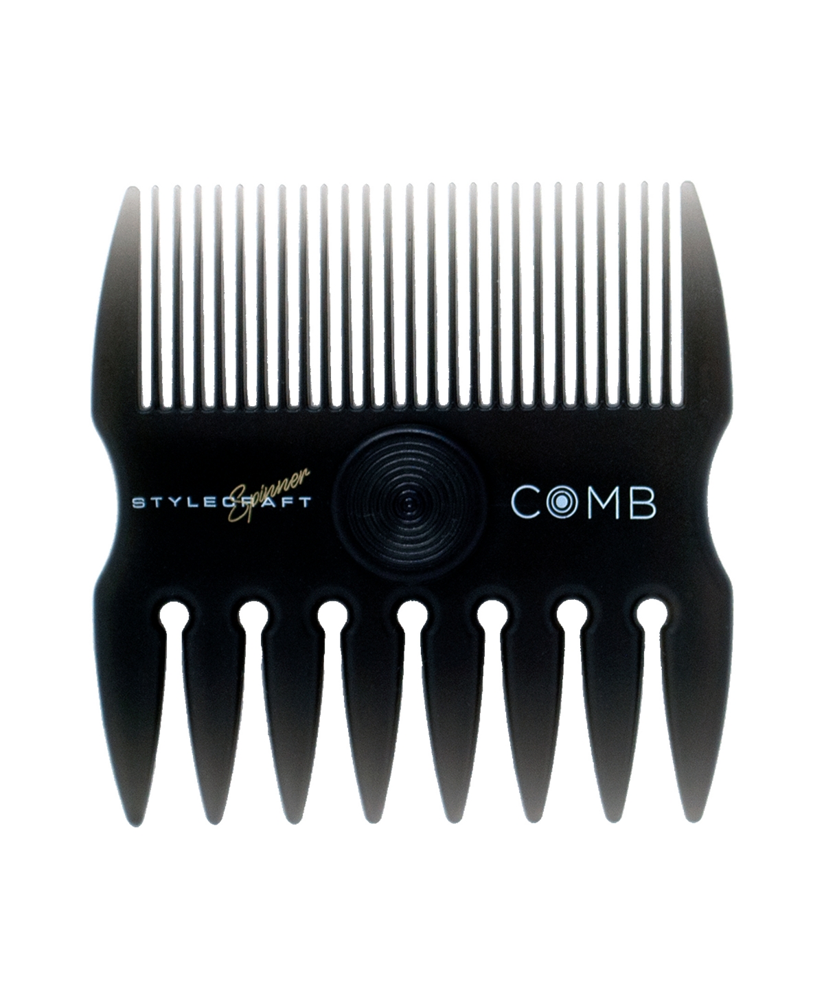 2 in 1 Spinner Fine/Coarse Tooth Texturizing and Grooming Hair Comb - Gray
