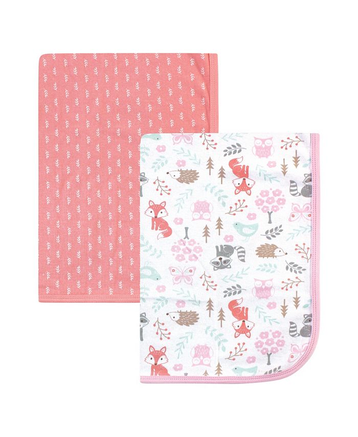 Hudson Baby Interlock Cotton Swaddle Blanket, 2 pack Macy's