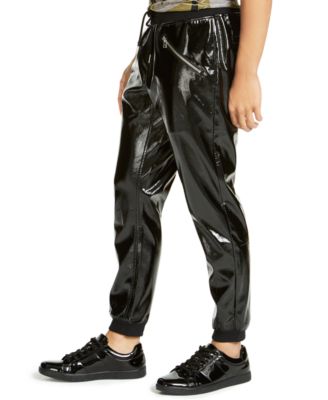 shiny jogger pants