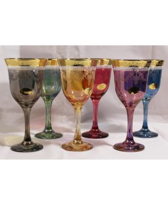 Wine Goblets Set of 6 Multicolor