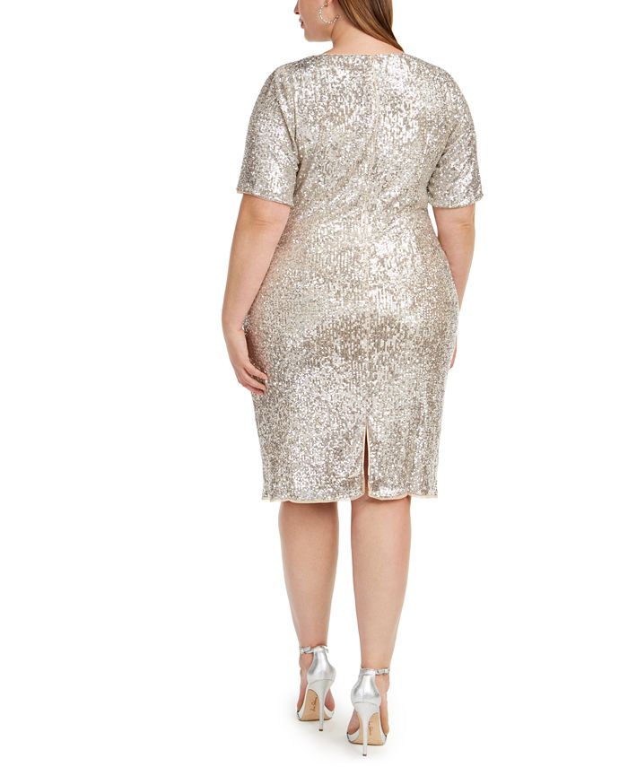 Adrianna Papell Plus Size Sequined Sheath Dress - Macy's