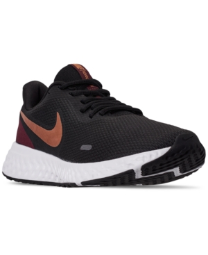 Nike Women's Revolution 5 Running Sneakers From Finish Line In Black/metallic Copper-nig