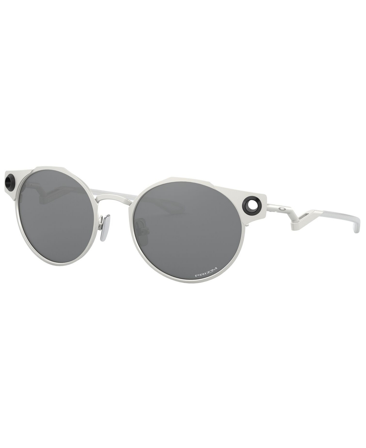 Shop Oakley Men's Deadbolt Sunglasses In Satin Chrome,prizm Black