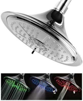HotelSpa - Hotel Spa 8 Inch, 5-Setting Rainfall LED Shower Head with Color-Changing Temperature Sensor