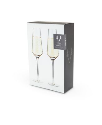 Raye Angled Crystal Champagne Flutes, Set of 2, 8 Oz