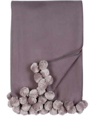 Malibu Luxxe Pom Pom Throw - Macy's