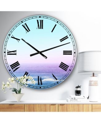 Designart Ocean View Oversized Nautical & Coastal Wall Clock - 36" x 28" x 1"