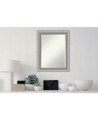 Elegant Brushed Framed Bathroom Vanity Wall Mirror, 22.75" x 28.75"