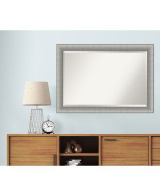 Elegant Brushed Framed Bathroom Vanity Wall Mirror, 40.75" x 28.75"