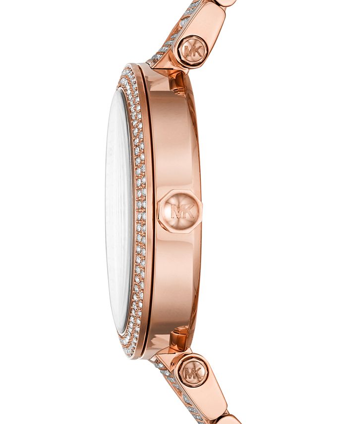 Michael Kors Parker Rose Gold Dial with Diamonds Rose Gold Steel Strap Watch for Women - MK6426