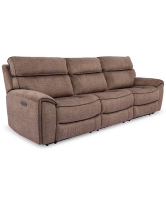 Furniture - Hutchenson 3-Pc. Fabric Sectional with 2 Power Recliners and Power Headrests