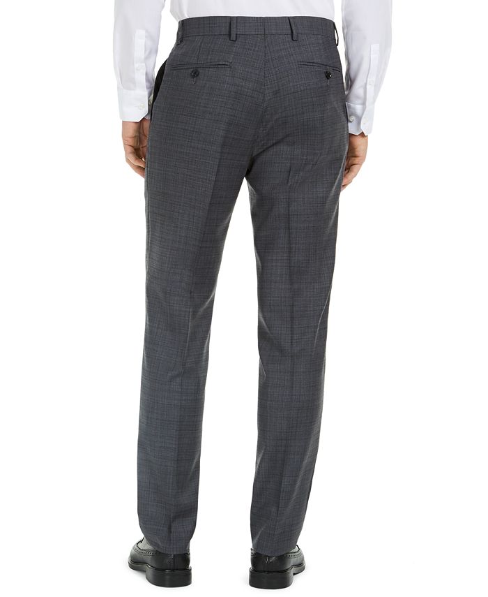 Tommy Hilfiger Men's Modern-Fit THFlex Stretch Gray/Blue Plaid Suit ...