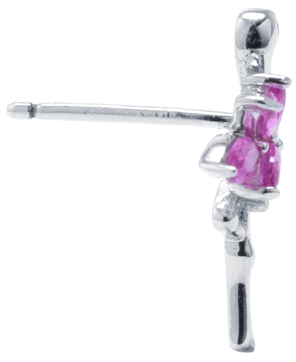 Macy's Cubic Zirconia Pink Flamingo Stud Earrings In Sterling Silver In Silver