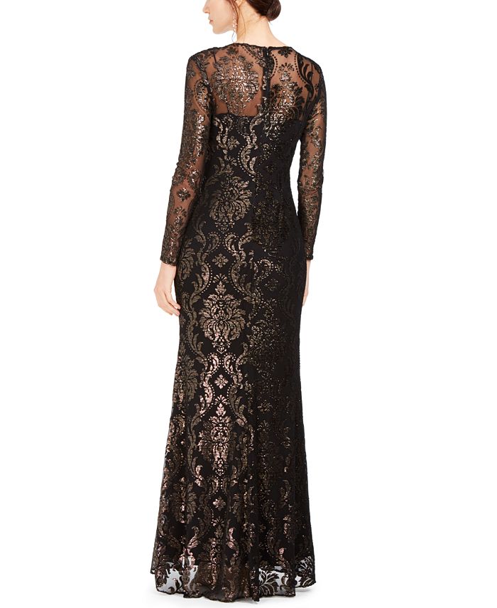 Adrianna Papell Illusion Gown - Macy's