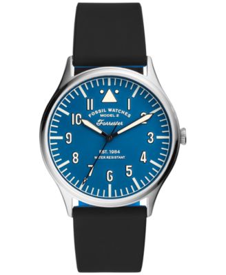 Fossil - Men's Forrester Black Silicone Strap Watch 42mm