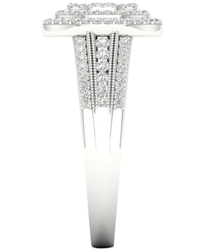 Macy's - Diamond Oval Cluster Statement Ring (1/2 ct. t.w.) in Sterling Silver