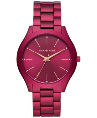 Michael Kors - Women's Slim Runway Berry Aluminum Bracelet Watch 42mm
