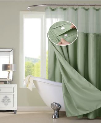 Waffle Complete Shower Curtain With Detachable Liner, 70" x 72"