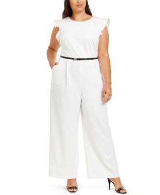 macys plus size white jumpsuits