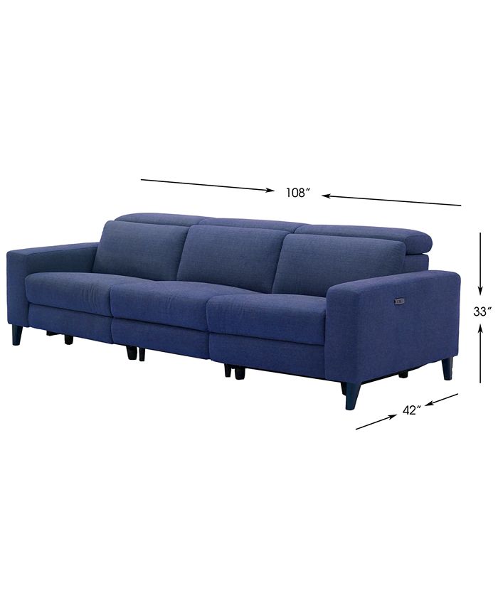 Furniture CLOSEOUT! Sleannah 3Pc. Fabric Sofa with 2 Power Recliners