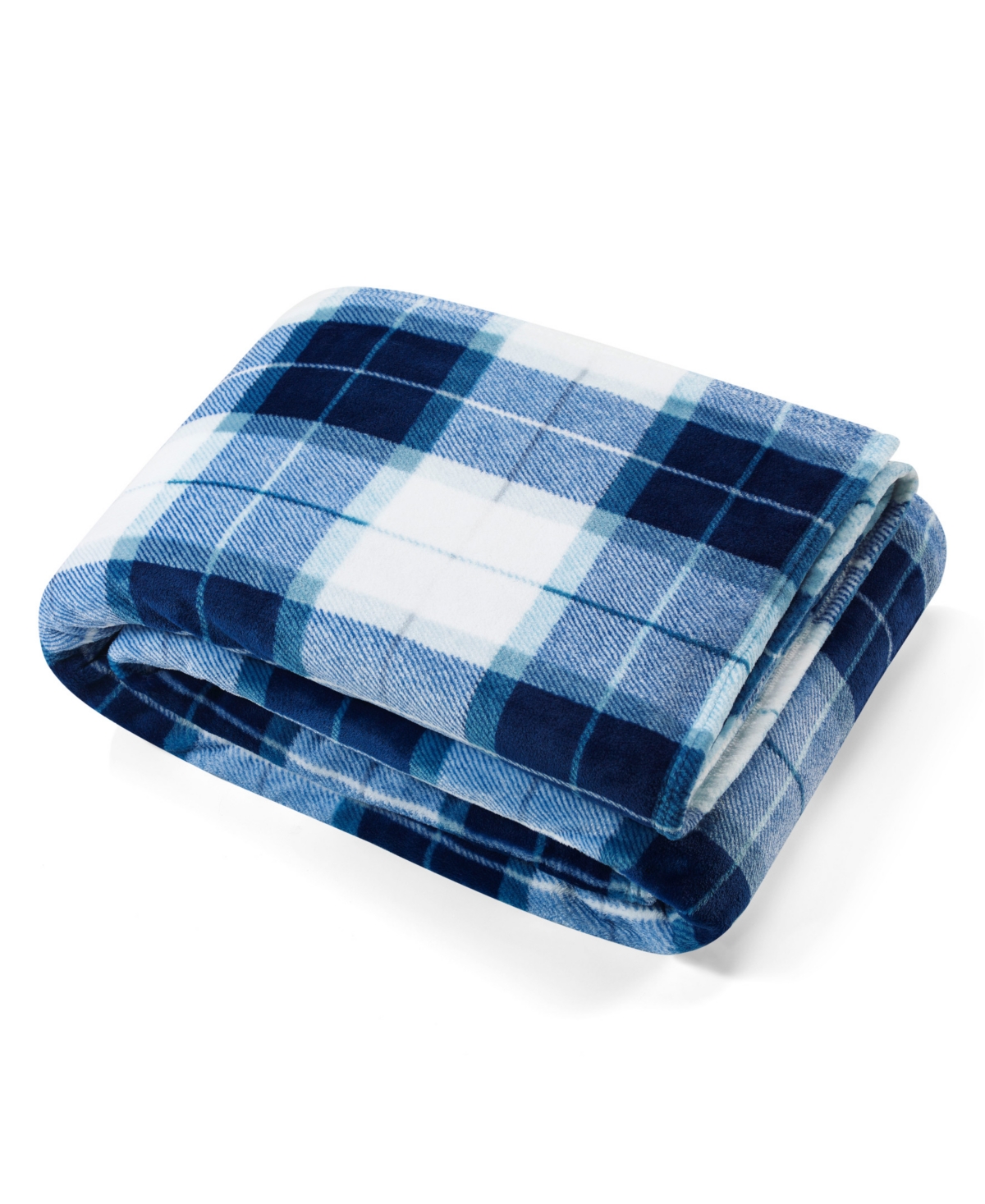 Nautica Ultra Soft Plush Blanket, Full/queen In Northsail Plaid Blue