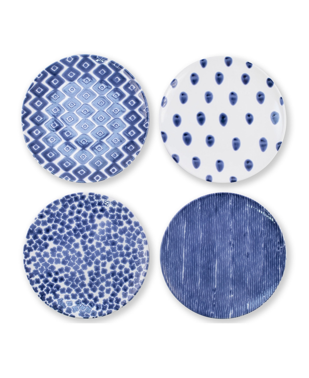 Santorini Assorted Dinner Plates - Set of 4 - Blue