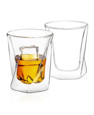 JoyJolt Lacey Double Wall Whiskey Glasses Set of 2 - Macy's