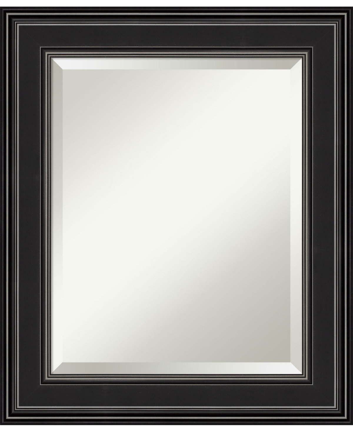 Ridge Framed Bathroom Vanity Wall Mirror, 21.75" x 25.75" - Black
