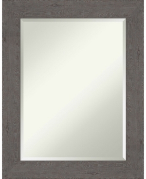 Amanti Art Rustic Plank Framed Bathroom Vanity Wall Mirror, 23.38" X 29.38" In Gray