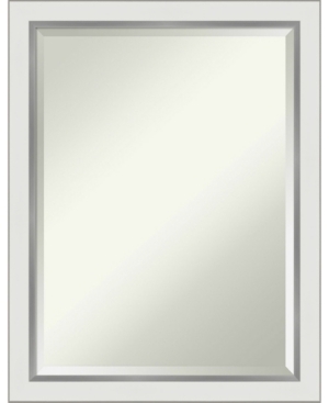Amanti Art Eva Silver-tone Framed Bathroom Vanity Wall Mirror, 21.12" X 27.12" In White