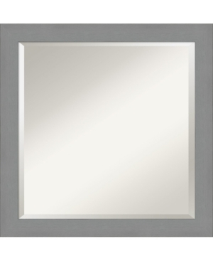 Amanti Art Brushed Framed Bathroom Vanity Wall Mirror, 23.5" X 23.50" In Silver