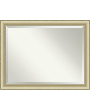 Amanti Art Textured Light Gold-tone Framed Bathroom Vanity Wall Mirror, 45" X 35"