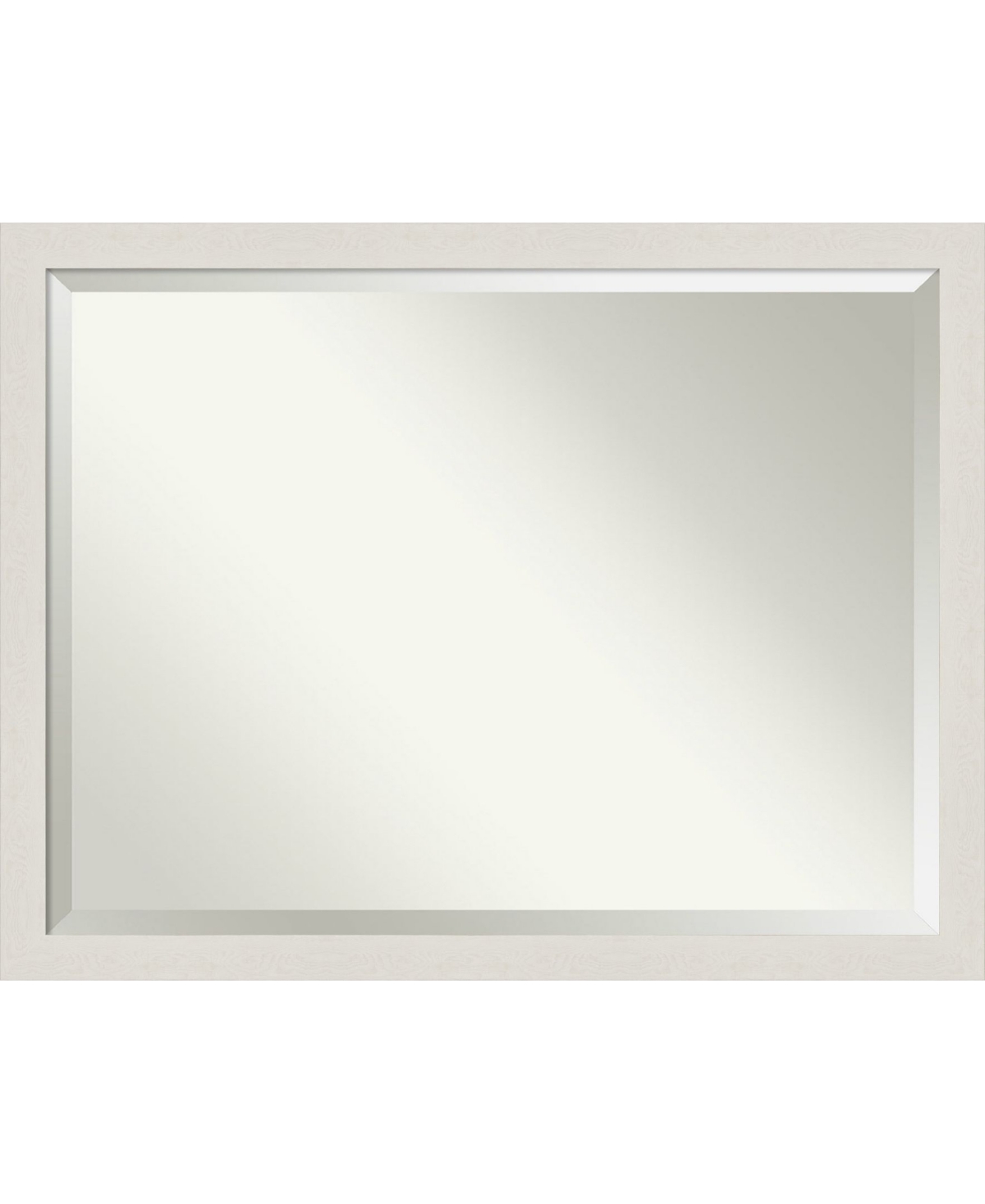 Rustic Plank Framed Bathroom Vanity Wall Mirror, 43.38" x 33.38" - White